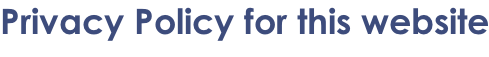 Privacy Policy for this website